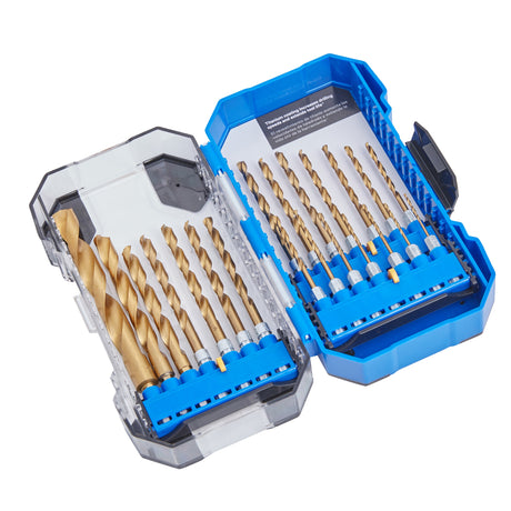 21-Piece Assorted Titanium Coated Hss Jobber Length Twist Drill Bit Set 89935