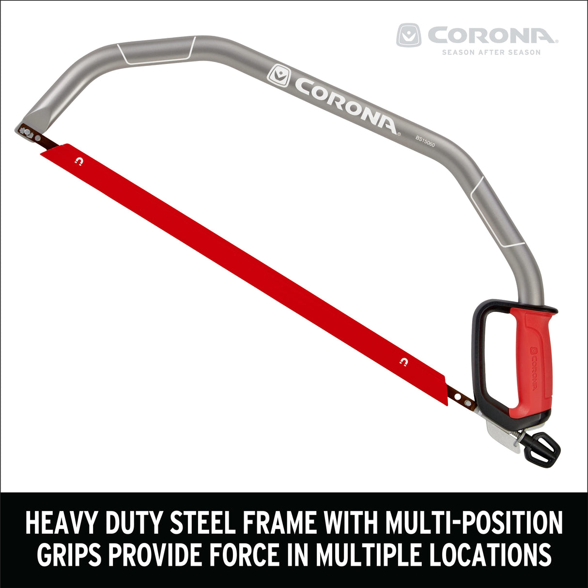 Max 24 Inch Bow Saw - Steel Handle, Carbon Steel Blade - Proven Comfort Grip - Adjustable Tensioning Knob - Open Frame Design BS15060