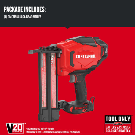 V20 2-in 18-Gauge Cordless Brad Nailer (Bare Tool Only) CMCN618B