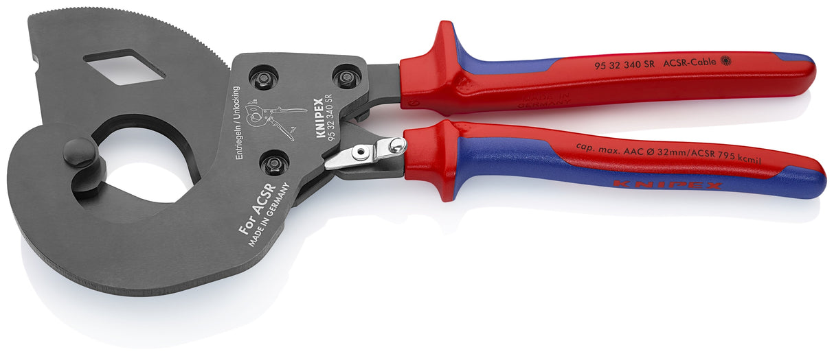 13.5-In Construction Cutting Pliers, Red 13.5-in Cable Cutter for ACSR and AAC 95 32 340 SR US