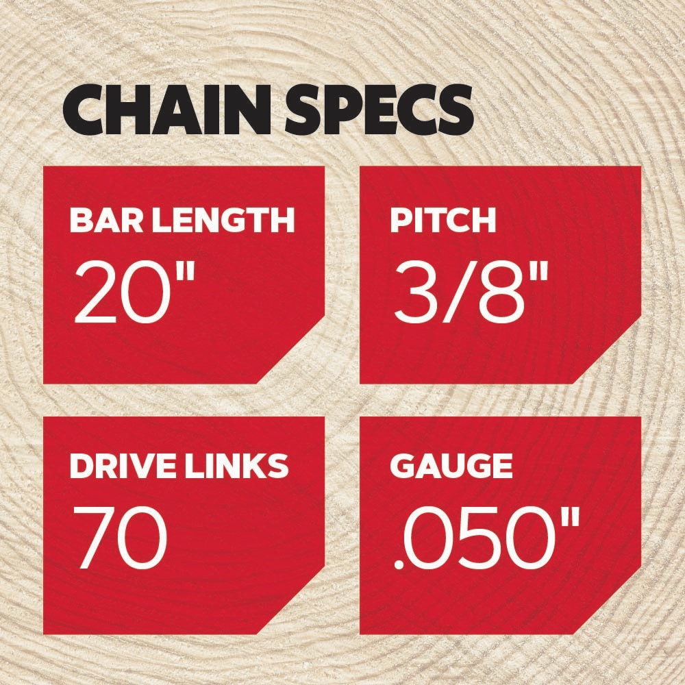 D70 70 Link Replacement Chainsaw Chain For 20-in, 0.05-in Gauge, 3/8-in Pitch D70-21