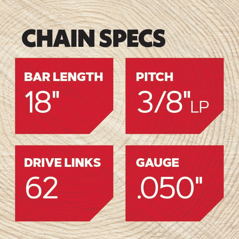 S62T 2-Pack 62 Link Replacement Chainsaw Chain For 18-in, 0.05-in Gauge, 3/8-in Pitch S62T-21