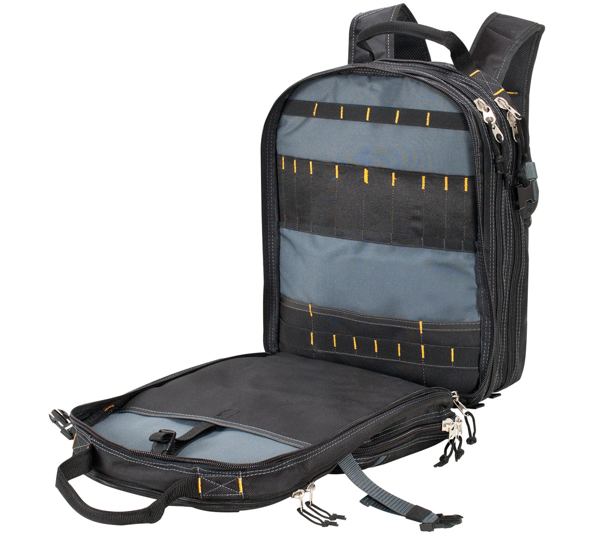 Black Polyester 13-in Zippered Backpack 1132