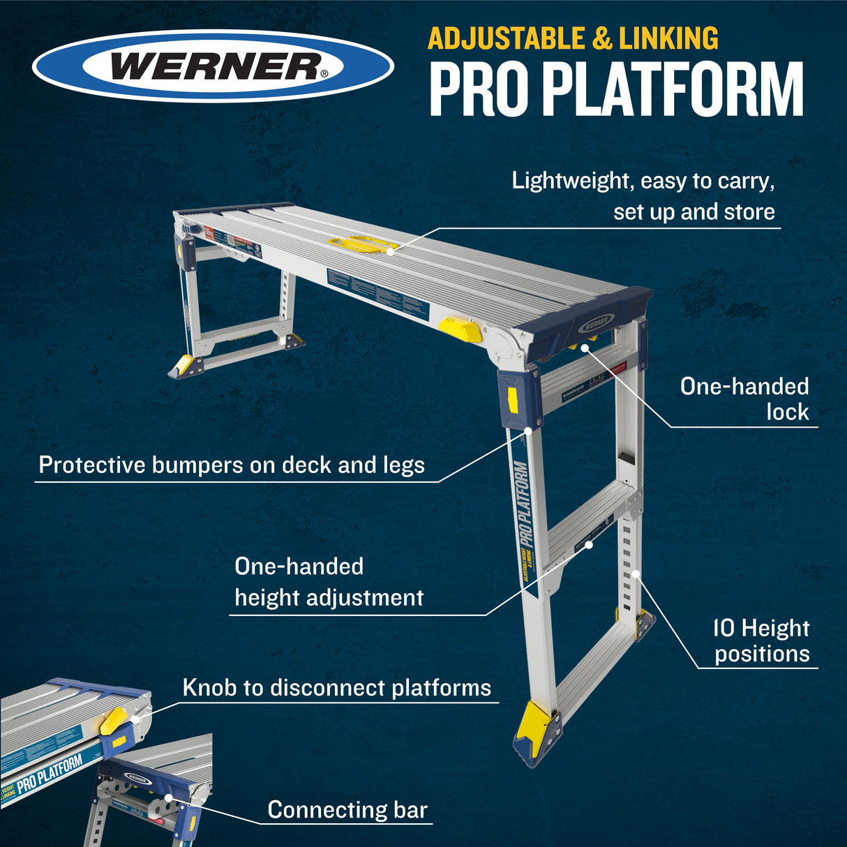 Aluminum 1.7-ft H x 3.9-ft L Pro Linking Platform 300-lb AP-2030L-MP2