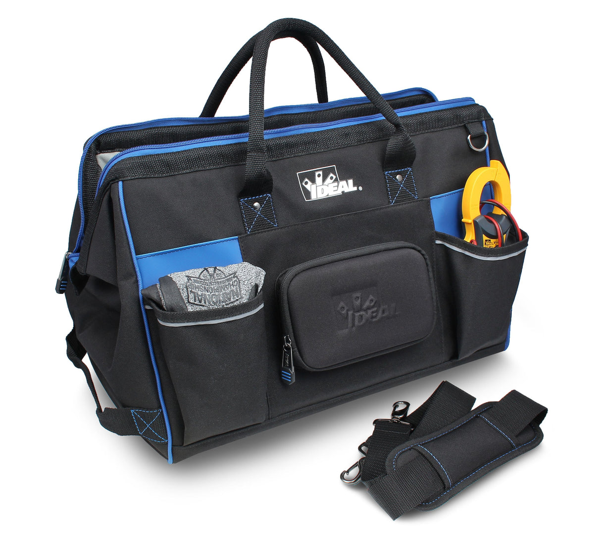 Pro Series Blue Polyester 11.5-in Zippered Electrician's Tote 37-012