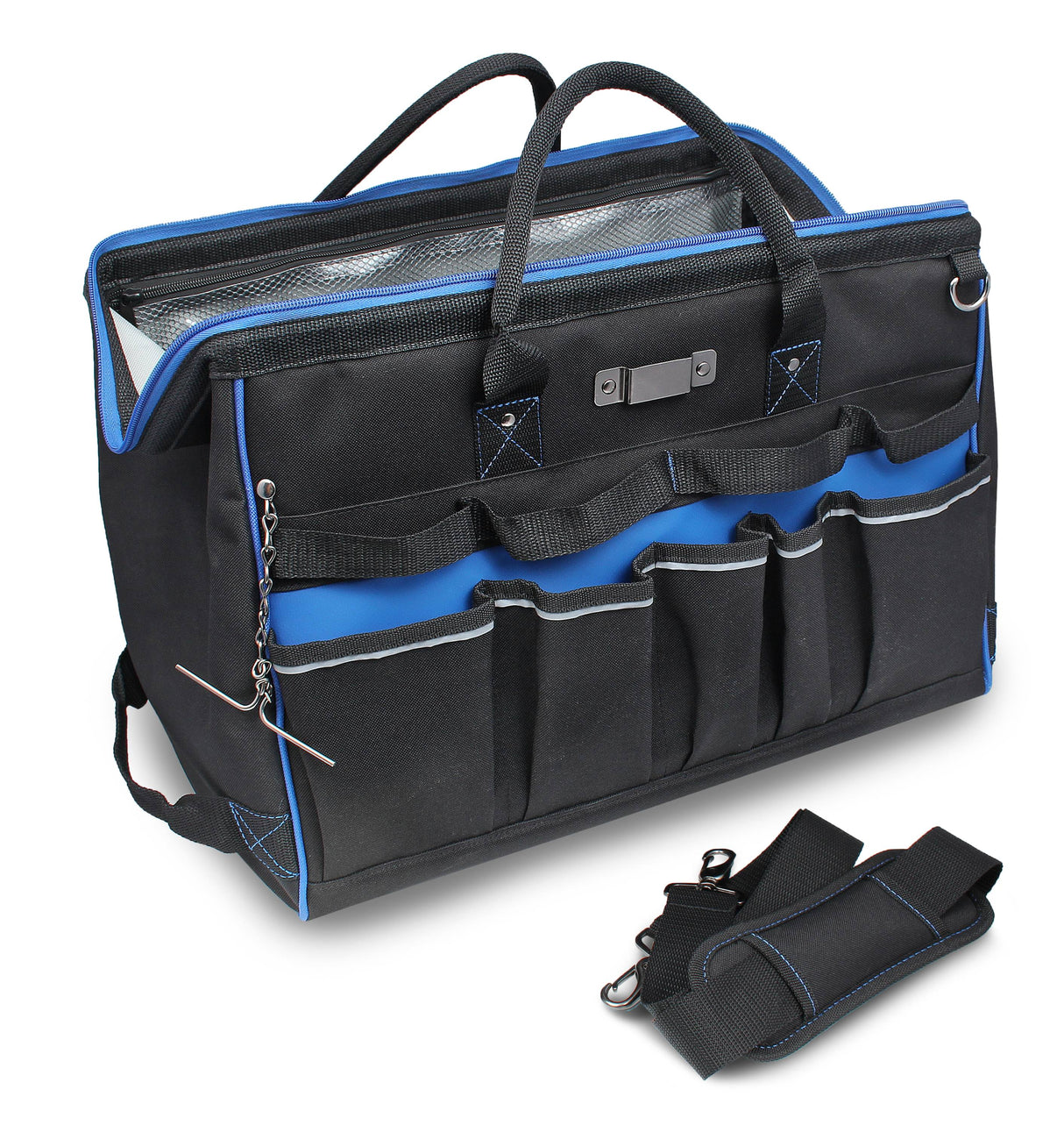 Pro Series Blue Polyester 11.5-in Zippered Electrician's Tote 37-012