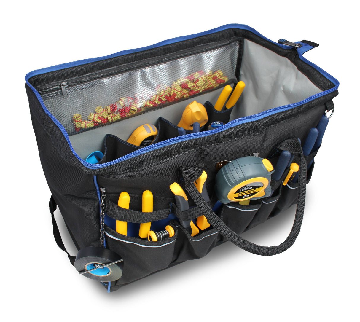 Pro Series Blue Polyester 11.5-in Zippered Electrician's Tote 37-012