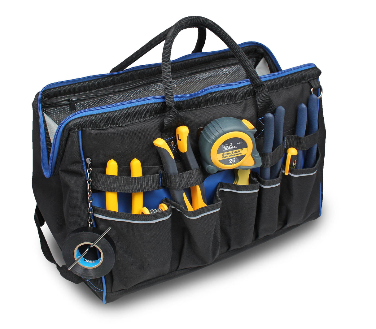 Pro Series Blue Polyester 11.5-in Zippered Electrician's Tote 37-012