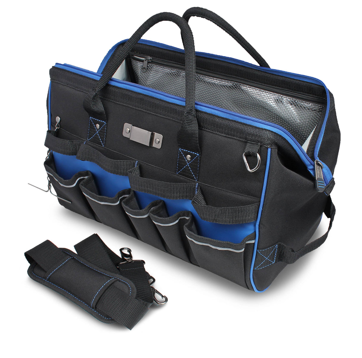 Pro Series Blue Polyester 9-in Zippered Electrician's Tote 37-011