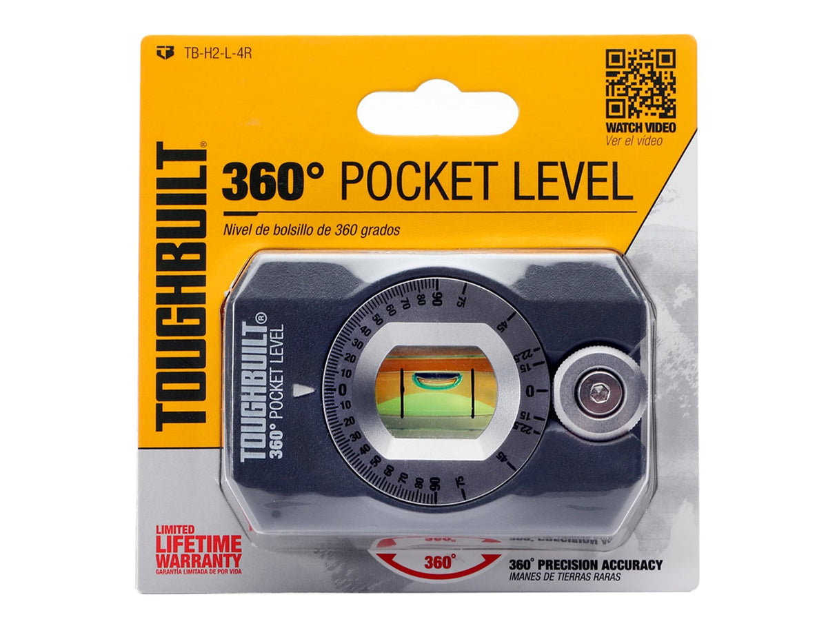 Aluminum 3.27-in 1 Vial Magnetic Pocket Level TB-H2-L-4R