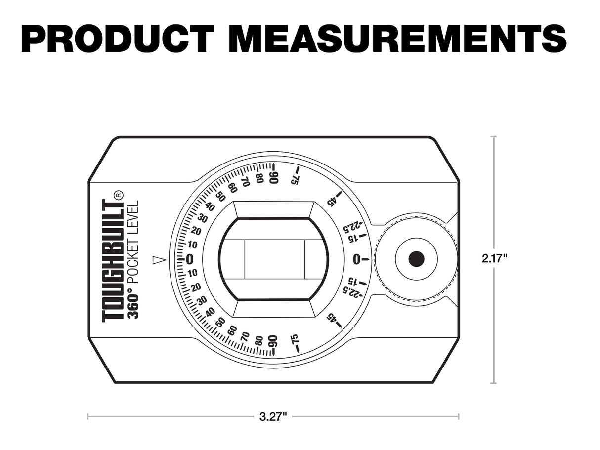 Aluminum 3.27-in 1 Vial Magnetic Pocket Level TB-H2-L-4R