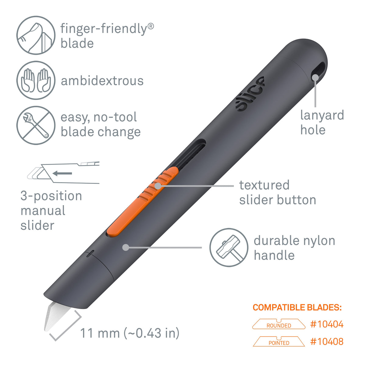 Manual Pen Cutter 6.5Mm 1-Blade Retractable Utility Knife 10513