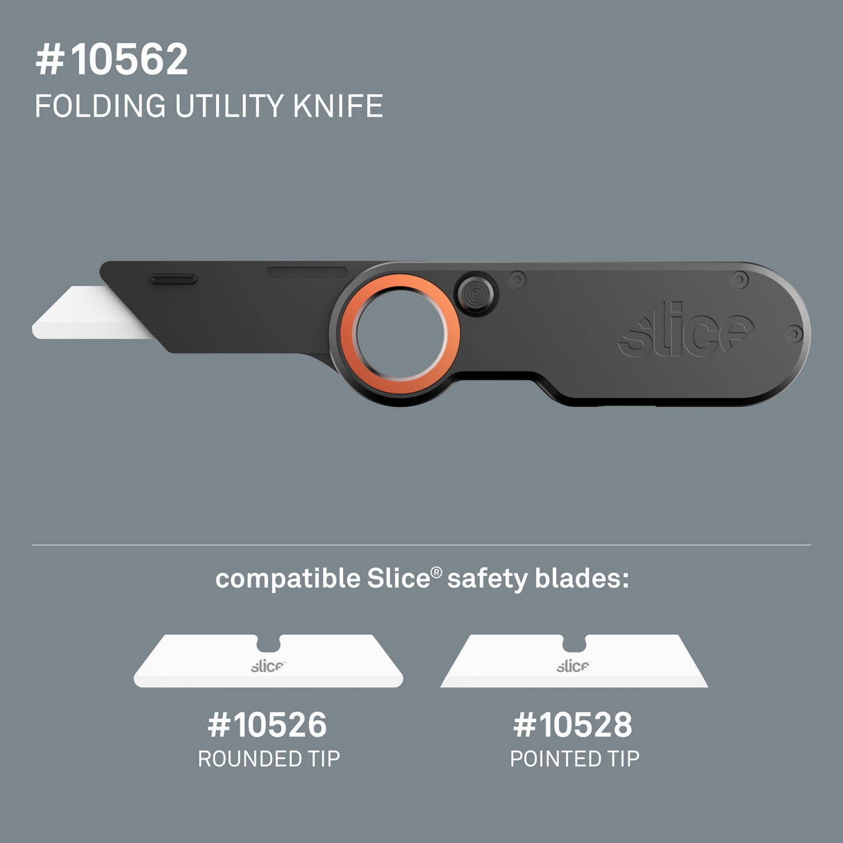 Finger-friendly Folding Utility Knife 0.83-in Zirconium Oxide Blade, Lasts 11x Longer, Non-Sparking & Non-Conductive 10562