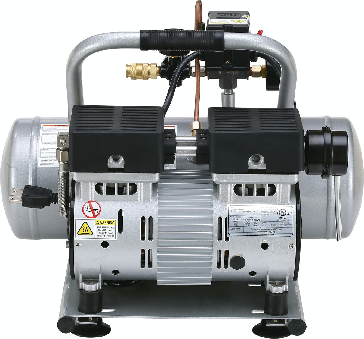 2-Gallon Electric 120 PSI Horizontal Quiet Air Compressor CAT-2010A