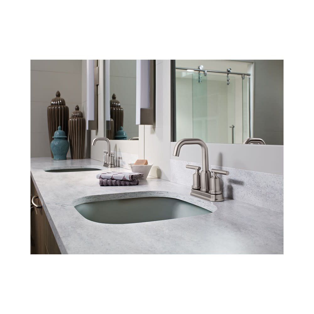 Gibson Bathroom Faucet Spot Resist Nickel 2 Handle High Arc WS84228SRN