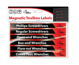 Set of 48 Red and Black Magnetic Toolbox Labels Magnetic Accessory GMLB102