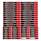 Set of 48 Red and Black Magnetic Toolbox Labels Magnetic Accessory GMLB102