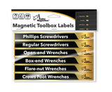 Set of 48 Brushed Gold and Black Magnetic Toolbox Labels Magnetic Accessory GMLB101