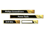 Set of 48 Brushed Gold and Black Magnetic Toolbox Labels Magnetic Accessory GMLB101