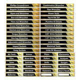 Set of 48 Brushed Gold and Black Magnetic Toolbox Labels Magnetic Accessory GMLB101