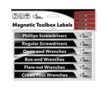 Set of 48 Brushed Silver and Black Magnetic Toolbox Labels Magnetic Accessory GMLB107