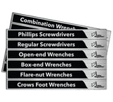 Set of 48 Brushed Silver and Black Magnetic Toolbox Labels Magnetic Accessory GMLB107