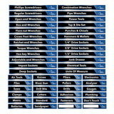 Set of 48 Blue and Black Magnetic Toolbox Labels Magnetic Accessory GMLB104