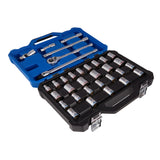 33-Piece Standard (SAE) and Metric Polished Chrome Mechanics Tool Set with Hard Case 86757