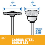 2-Piece Steel Set Cleaning/Polishing Brush Bit Accessory Kit 447