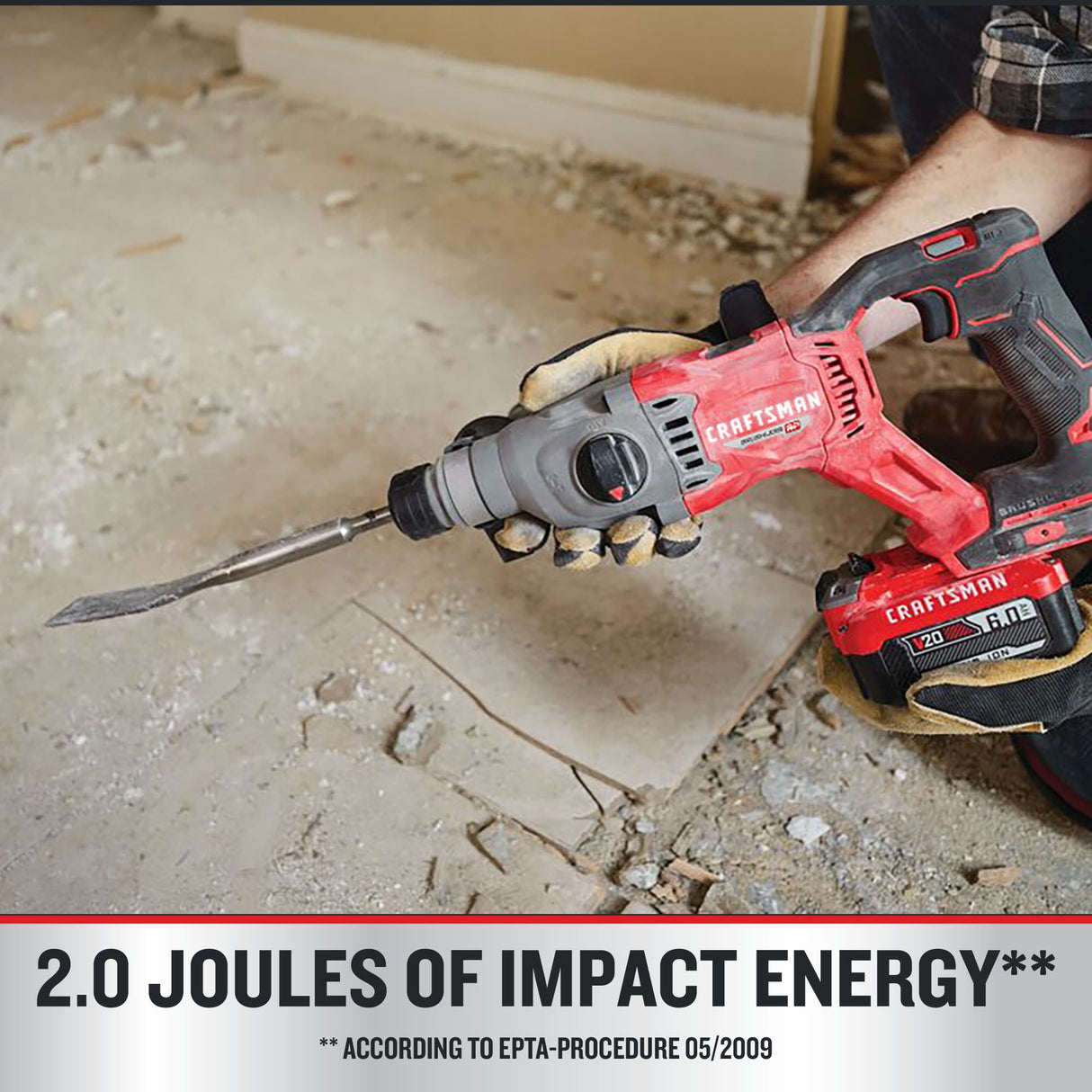 V20 Brushless RP 20-volt Max 1-in Sds-plus Variable Cordless Rotary Hammer Drill (Bare Tool) CMCH234B