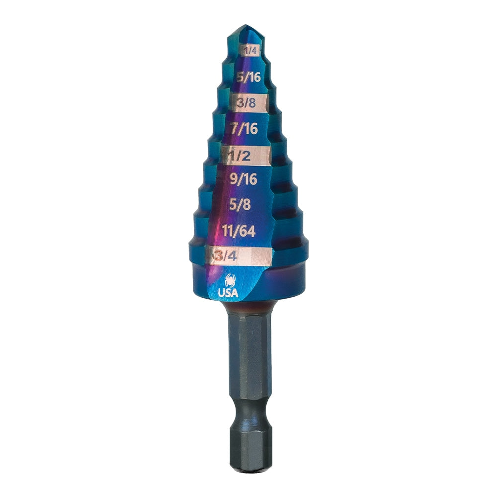 Mach-Blue 1/4-in 9-Step Drill Bit (1/4-in to 3/4-in) 19021