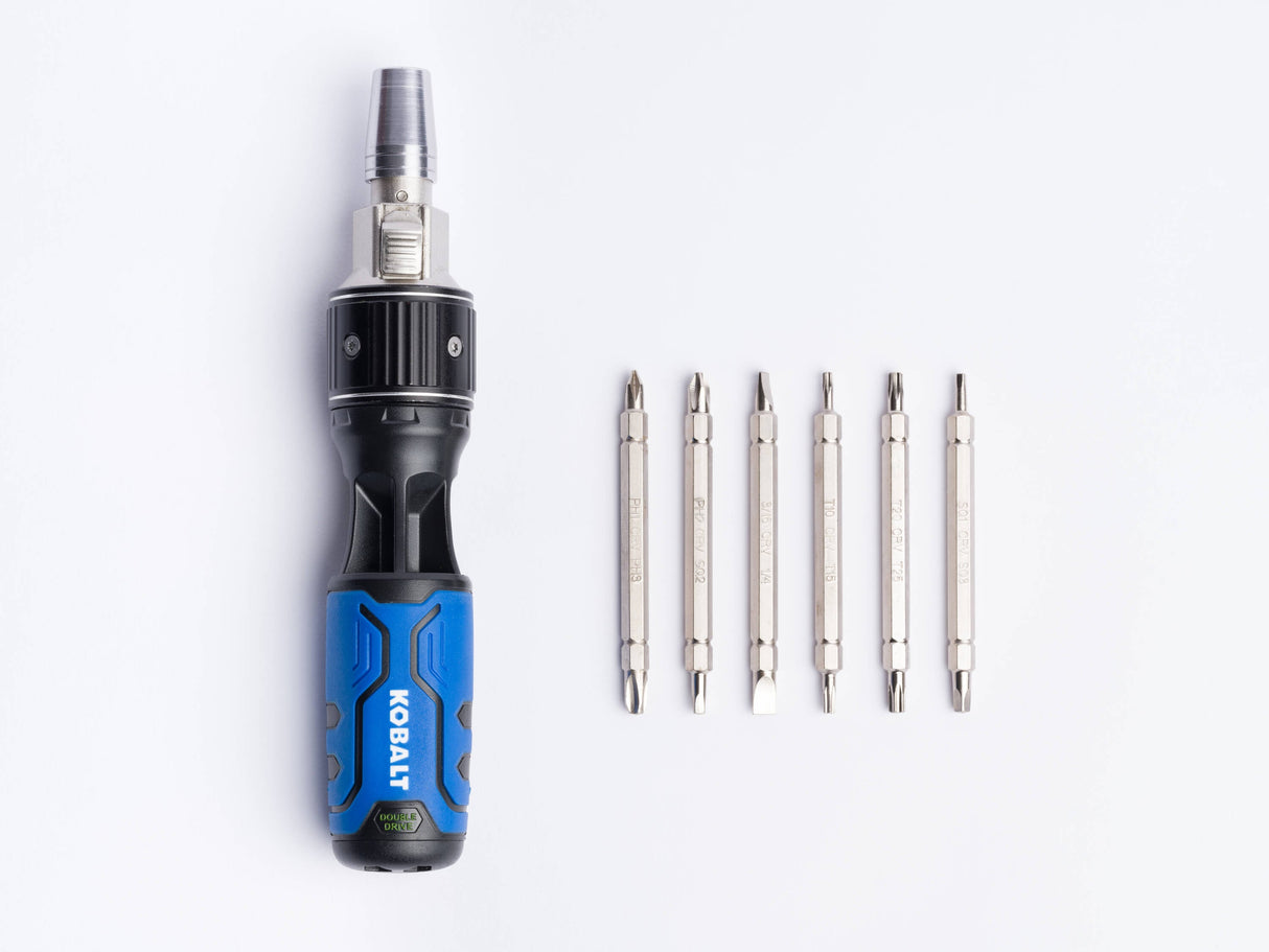 12-in-1 Double Drive Rubber Handle Multi-bit Slottedhead/Phillips/Torx Screwdriver Set 68545