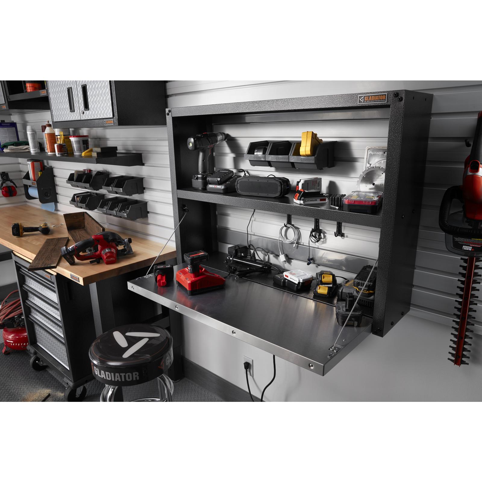 30.5-in L x 30.5-in H 1-Drawer Silver Tread Steel Work Bench