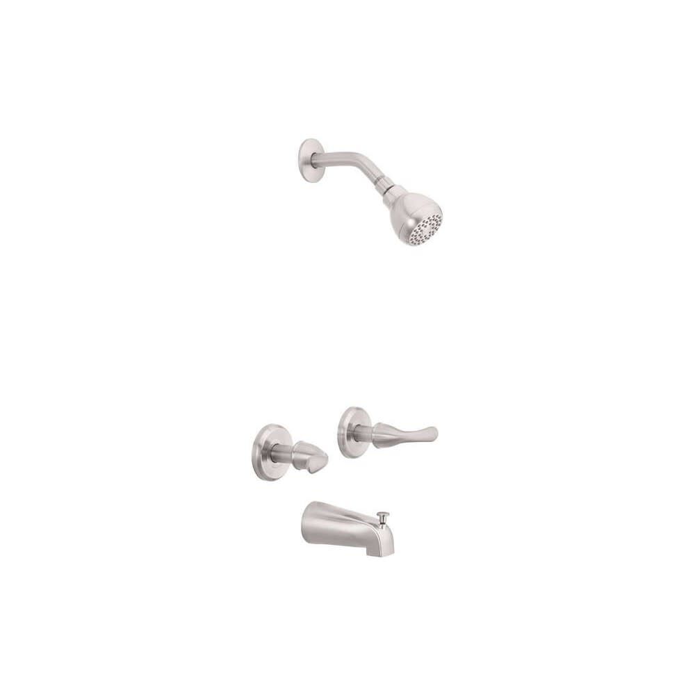 Essentials Tub & Shower Faucet Brushed Two Handle Nickel 833X-1004