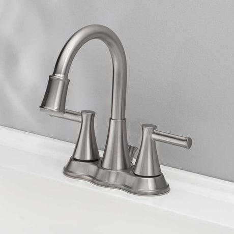 LED Bathroom Sink Faucet Two Handle Brushed Nickel 67513W-6104