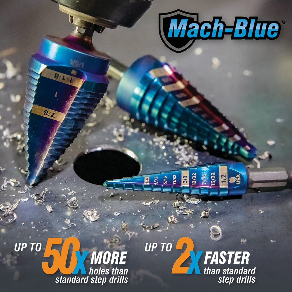 Mach-Blue 1/4-in 10-Step Drill Bit (1/4-in to 1-3/8-in) 19024