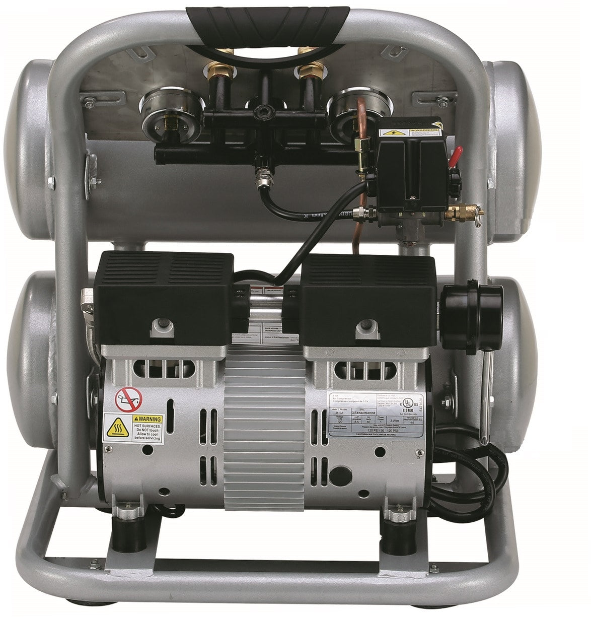 4.6-Gallon Electric 120 PSI Twin Stack Quiet Air Compressor 4610AC