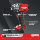 20-volt Max Variable Brushless 1/2-in Drive Cordless Impact Wrench (Bare Tool) CMCF921B