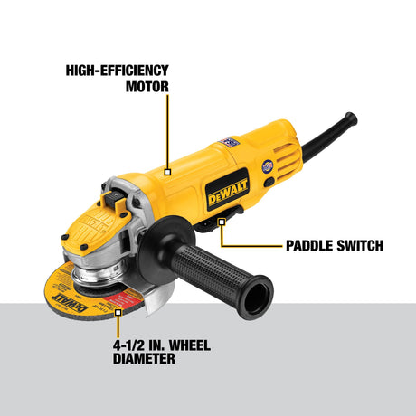 4.5-in Paddle Switch Corded Angle Grinder DWE4120W