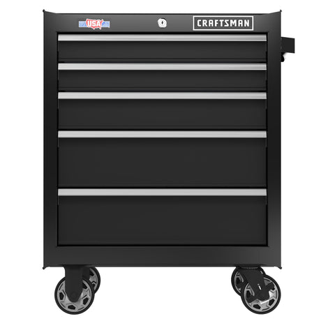 2000 Series 26.5-in W x 34-in H 5-Drawer Steel Rolling Tool Cabinet (Black) CMST98264BK