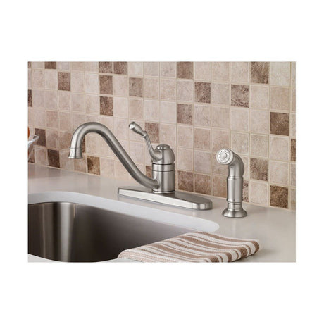 Lindley Spot Resist Stainless HighArc Kitchen Faucet with Spray CA87009SRS