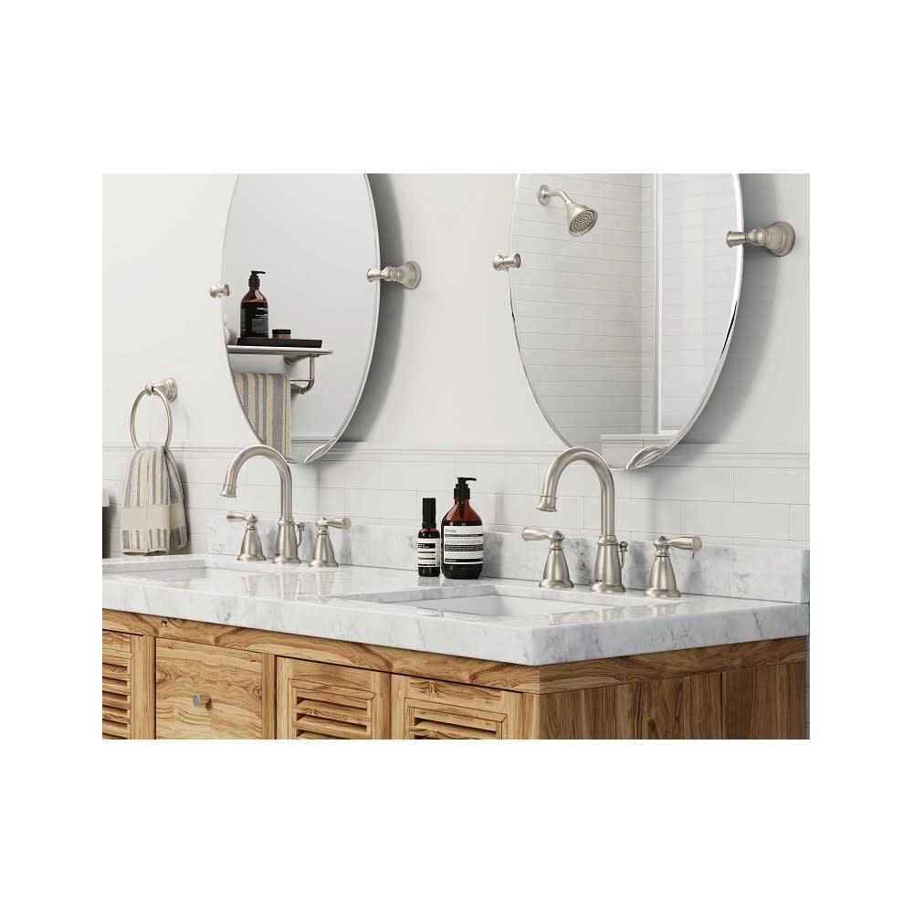 Banbury Bathroom Faucet Spot Resist Nickel 2 Handle High Arc WS84924SRN