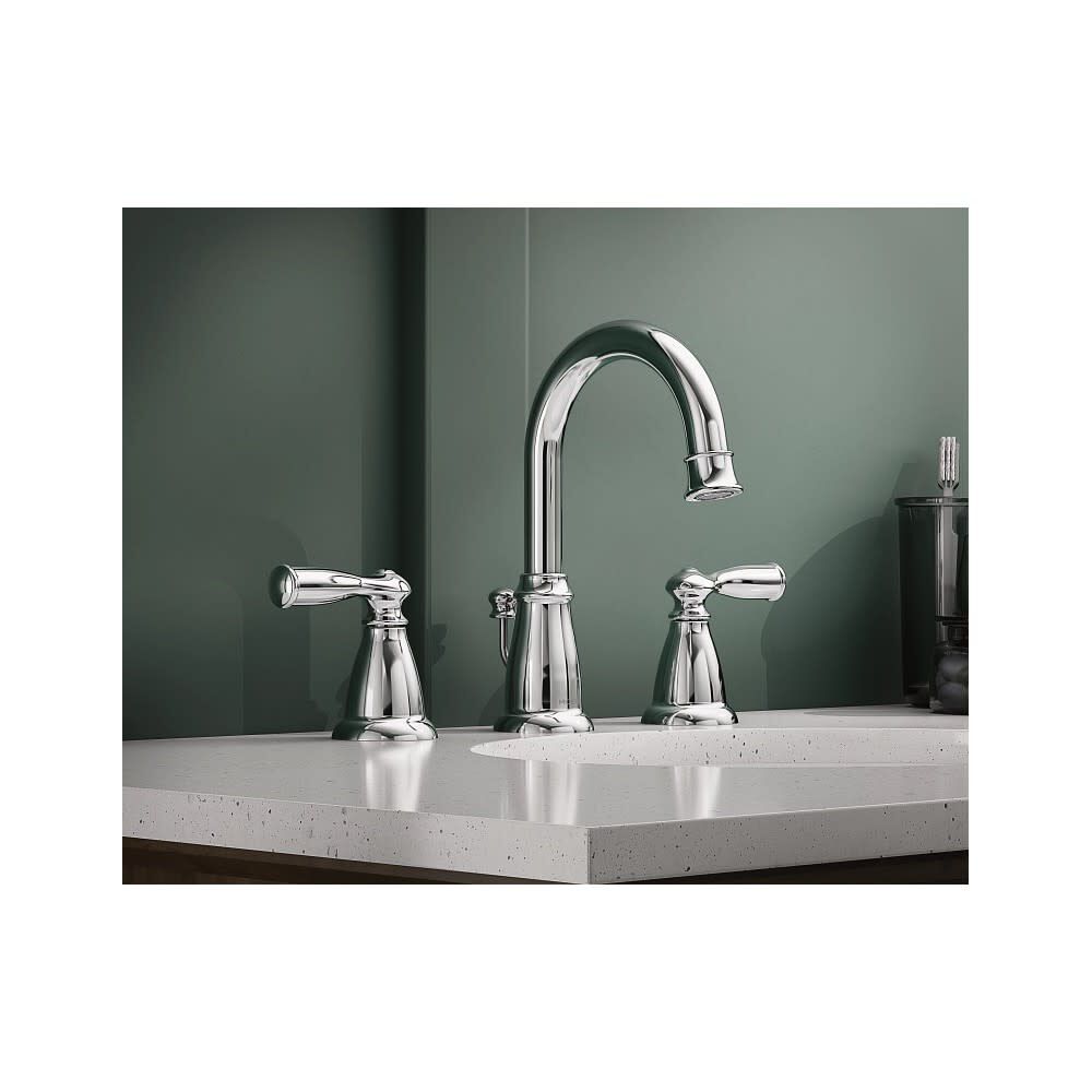 Banbury Bathroom Lavatory Faucet Chrome Widespread High Arc WS84924