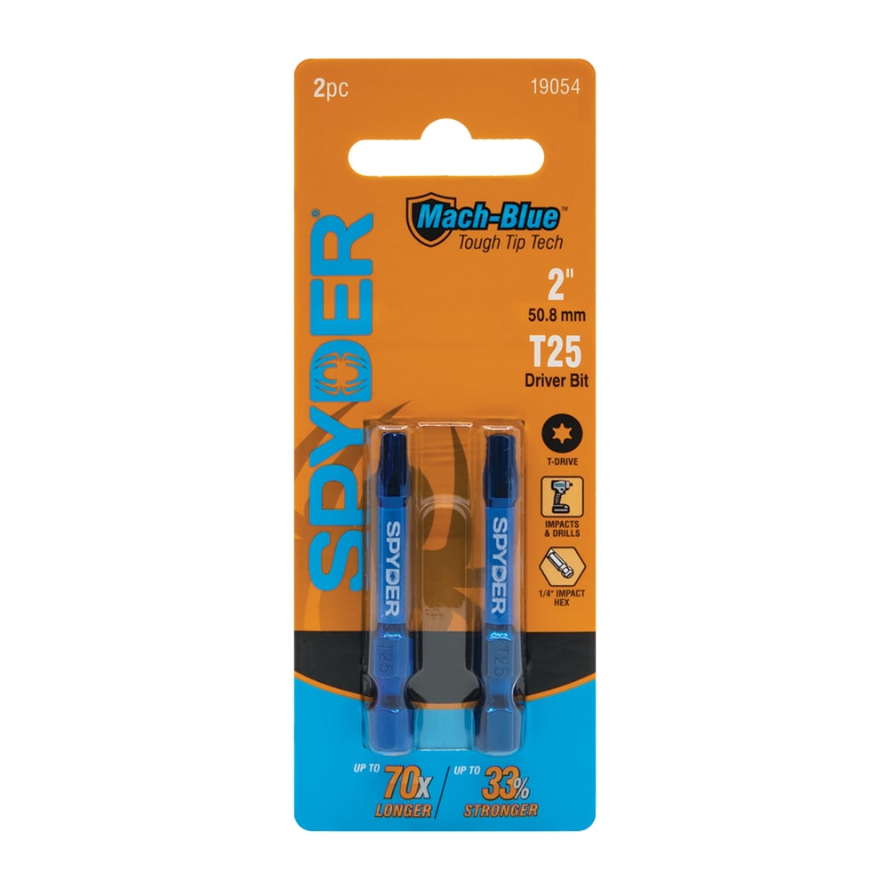 Mach-Blue T25 1/4-in x 2-in Torx Impact Driver Bit (2-Piece) 19054