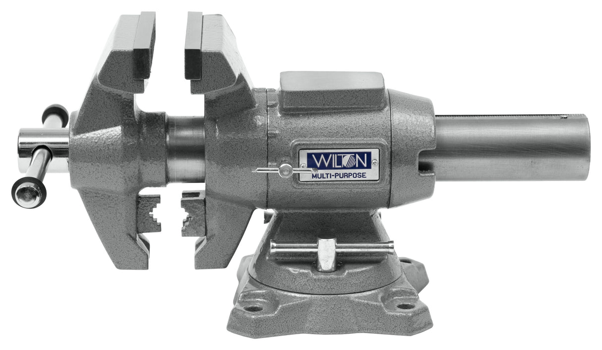 Bench Vise, 4-1/2-in Jaw Width, 4-in Jaw Opening, 2-in Throat Depth, Gray Finish, Rotating Head, Indexed at 30 Increments 28844