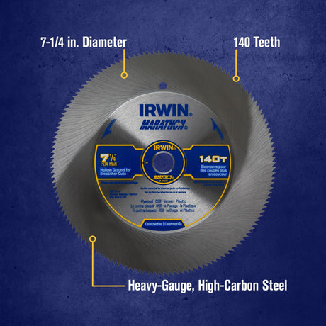 7-1/4-in 140-Tooth Fine Finish Carbon Circular Saw Blade 21440PTL