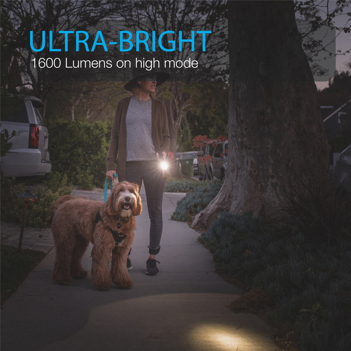 1600-Lumen 4 Modes LED Rechargeable Spotlight Flashlight XP915