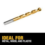 5/16-in x 6-in Titanium Nitride Coated Hss Jobber Length Twist Drill Bit DW1320  G