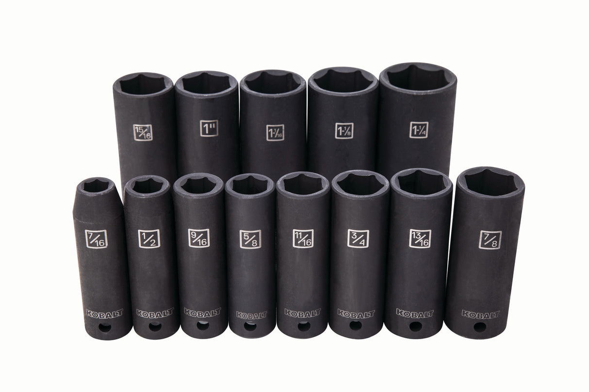 13-Piece Standard (SAE) 1/2-in Drive Set 6-point Impact Socket Set 52306