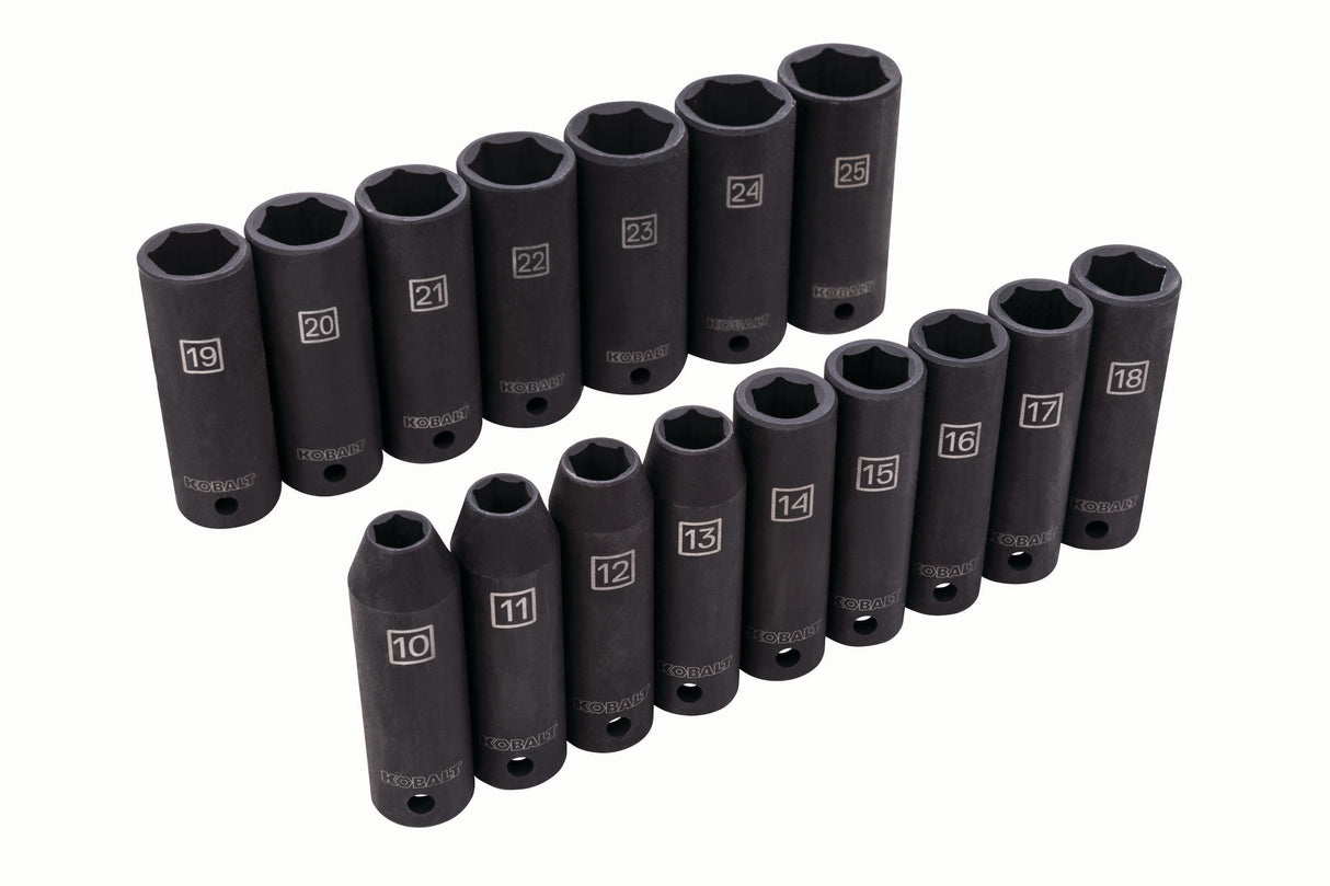 16-Piece Metric 1/2-in Drive Set 6-point Impact Socket Set 52307